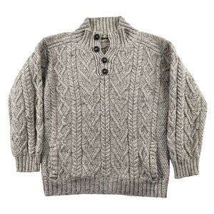 Aran Crafts Ireland Sweater Mens Small 100% Merino Wool Cable Knit Pullover